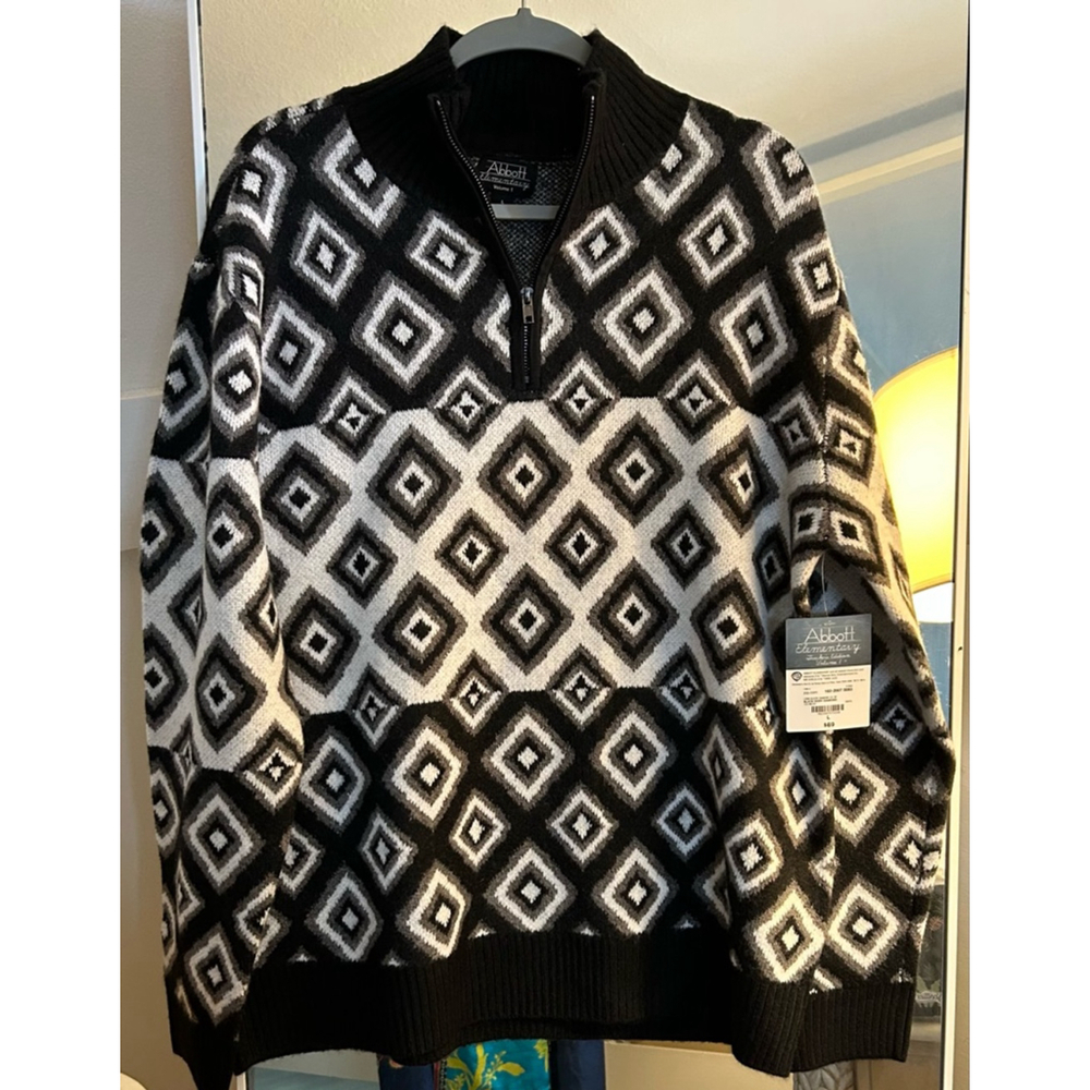 NEW ABBOTT ELEMENTARY Mens Super Soft Long Sleeve Diamond Pullover L $69